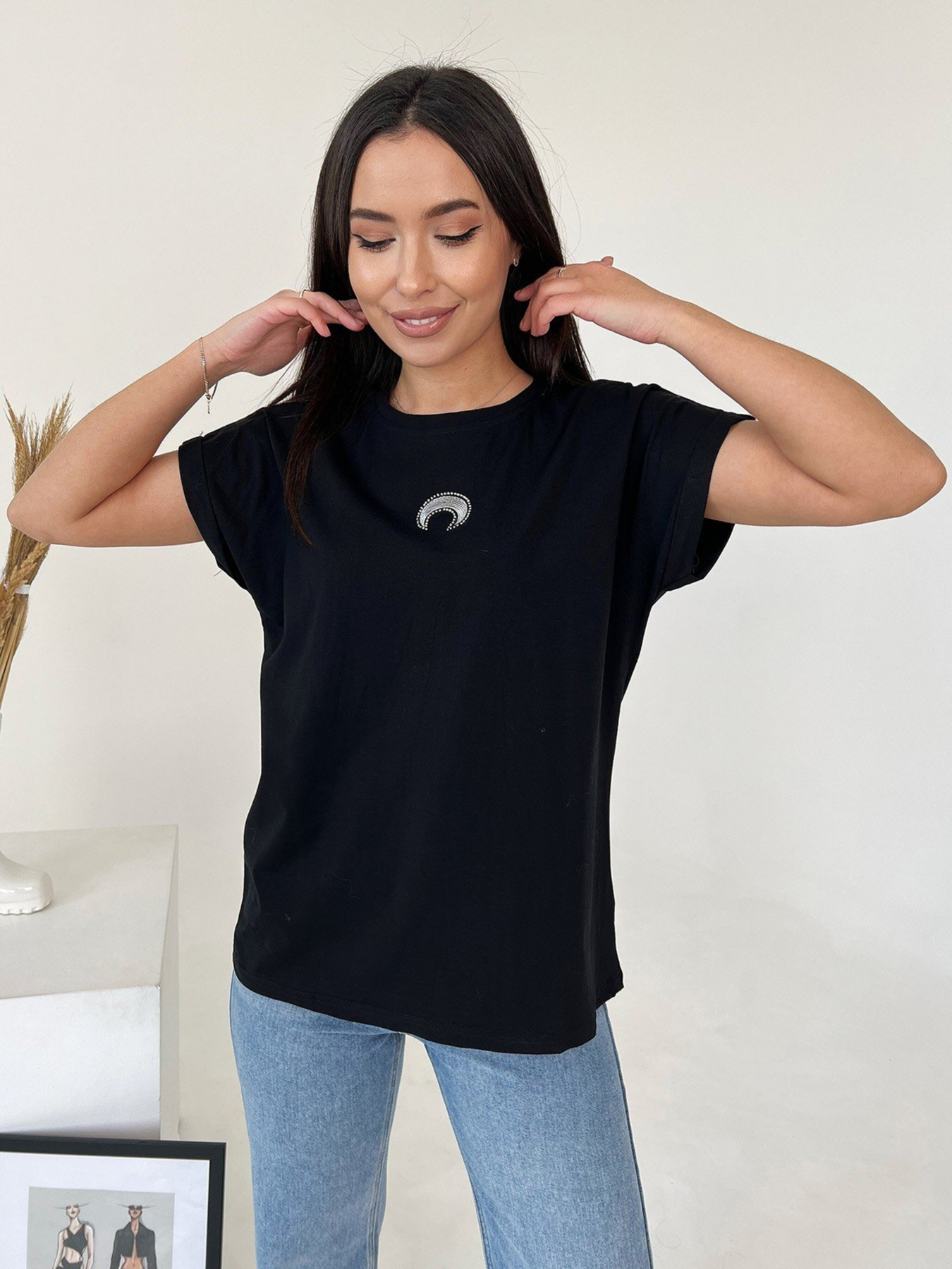 Футболка ISSA Plus модель WN20-453_black Фото