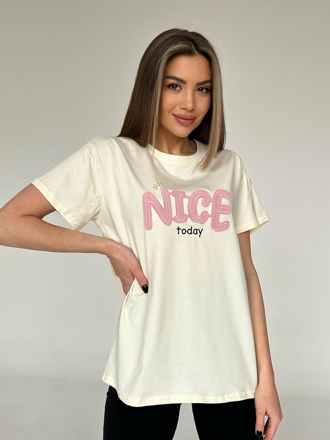 Футболка ISSA Plus модель WN20-455_beige Фото