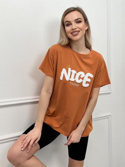 Футболка ISSA Plus модель WN20-455_terracotta Фото