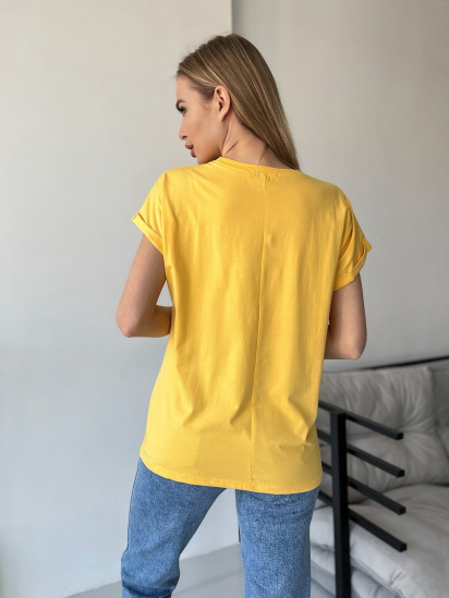 Футболка ISSA Plus модель WN20-457_yellow — фото 3 - INTERTOP