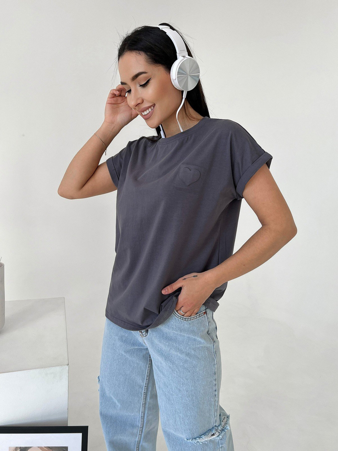 Футболка ISSA Plus модель WN20-457_darkgray Футболка ISSA Plus модель WN20-457_darkgray Фото