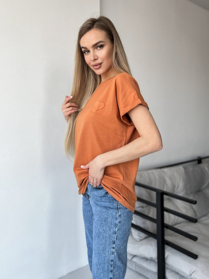Футболка ISSA Plus модель WN20-457_terracotta — фото - INTERTOP