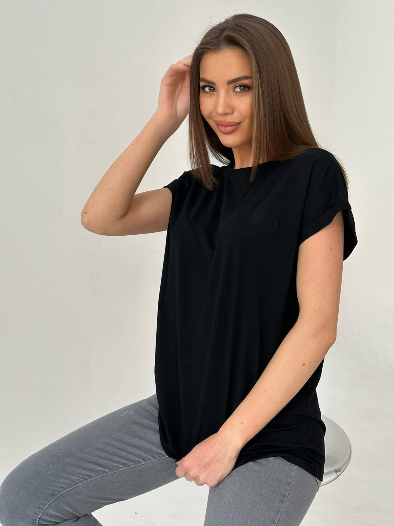 Футболка ISSA Plus модель WN20-457_black Фото