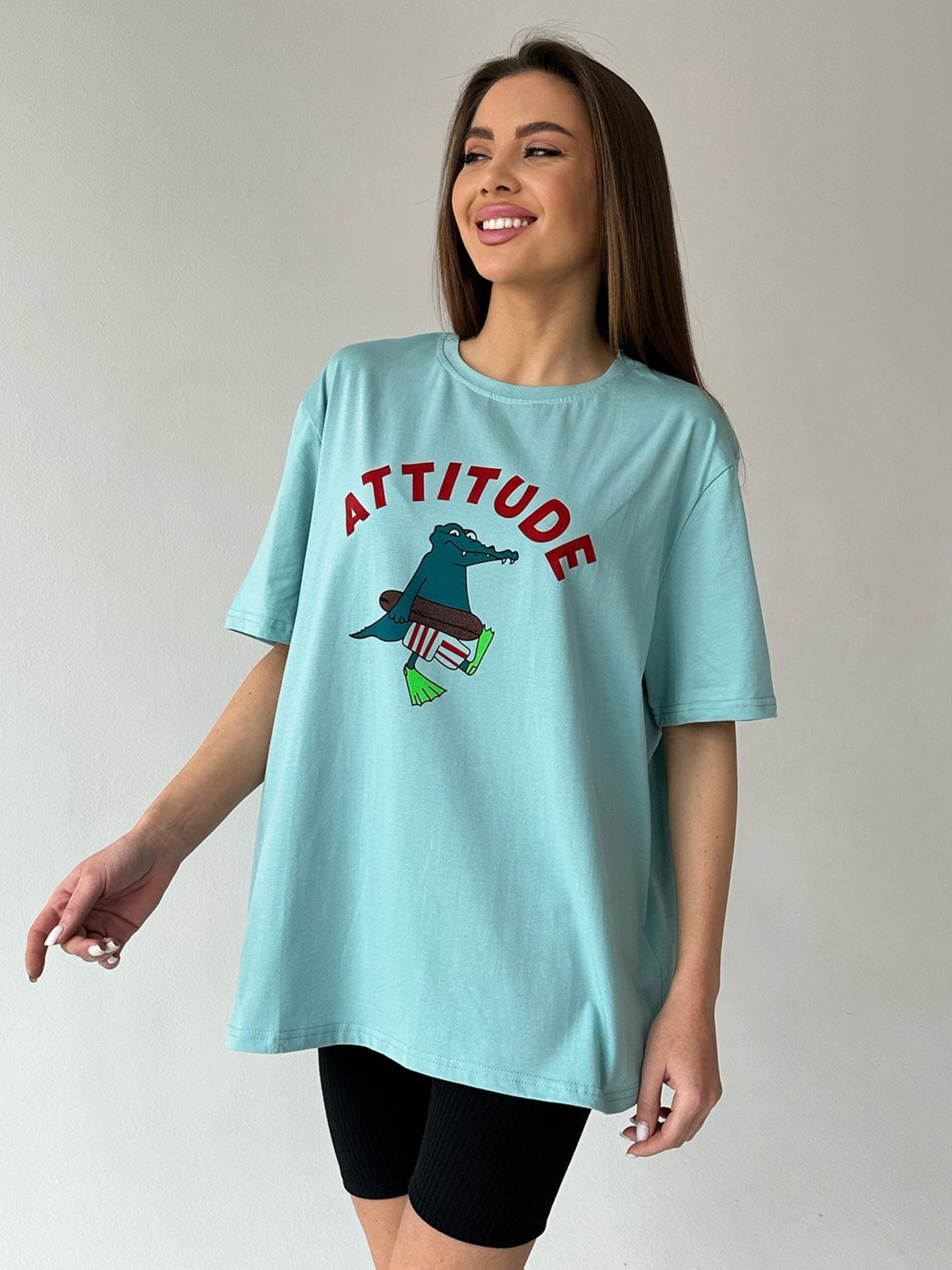 Футболка ISSA Plus модель WN20-458_turquoise Фото