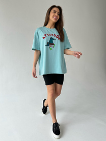 Футболка ISSA Plus модель WN20-458_turquoise Футболка ISSA Plus модель WN20-458_turquoise Фото