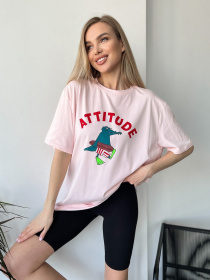 Футболка ISSA Plus модель WN20-458_pink Футболка ISSA Plus модель WN20-458_pink Фото