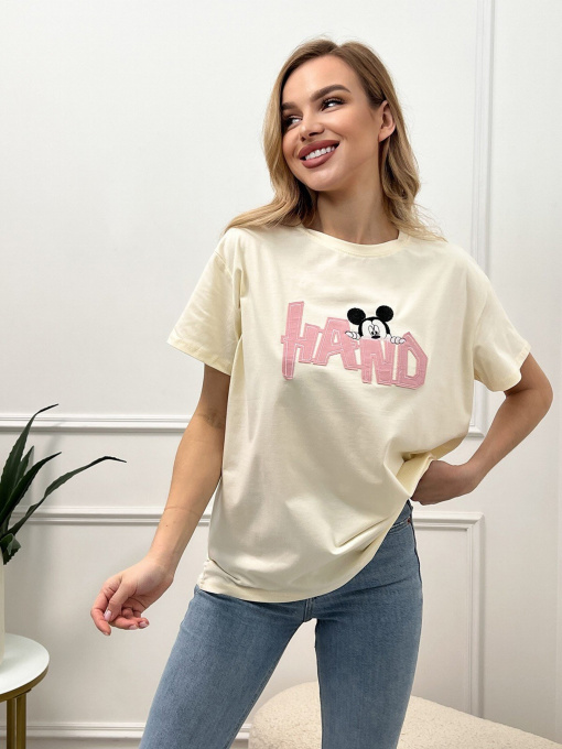 Футболка ISSA Plus модель WN20-459_beige Фото