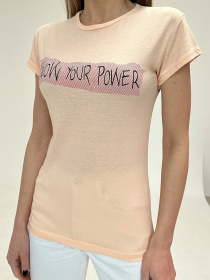 Футболка ISSA Plus модель WN20-481_peach Фото