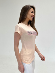 Футболка ISSA Plus модель WN20-481_peach Футболка ISSA Plus модель WN20-481_peach Фото