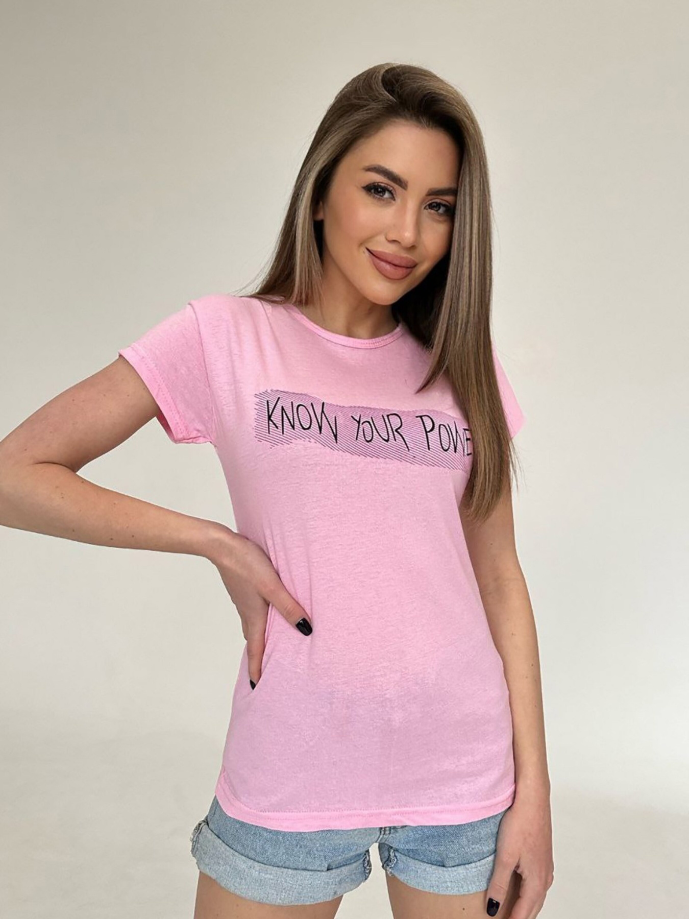 Футболка ISSA Plus модель WN20-481_pink Футболка ISSA Plus модель WN20-481_pink Фото