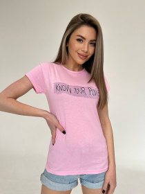 Футболка ISSA Plus модель WN20-481_pink Футболка ISSA Plus модель WN20-481_pink Фото