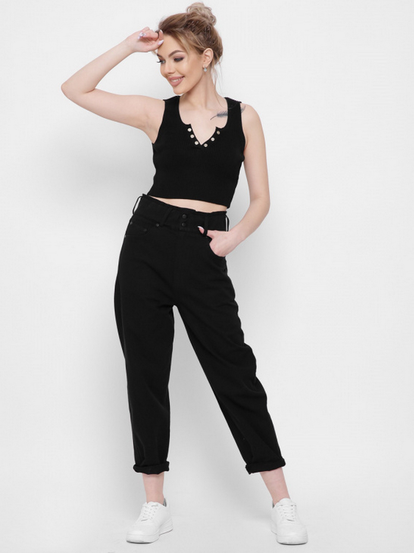 Джинсы мом CARICA модель 318888 Фото