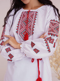 Вышитая рубашка ISSA Plus модель WN20-307_white Фото