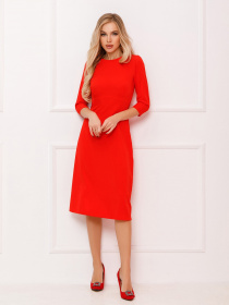 Платье миди ISSA Plus модель 12859A_red Фото
