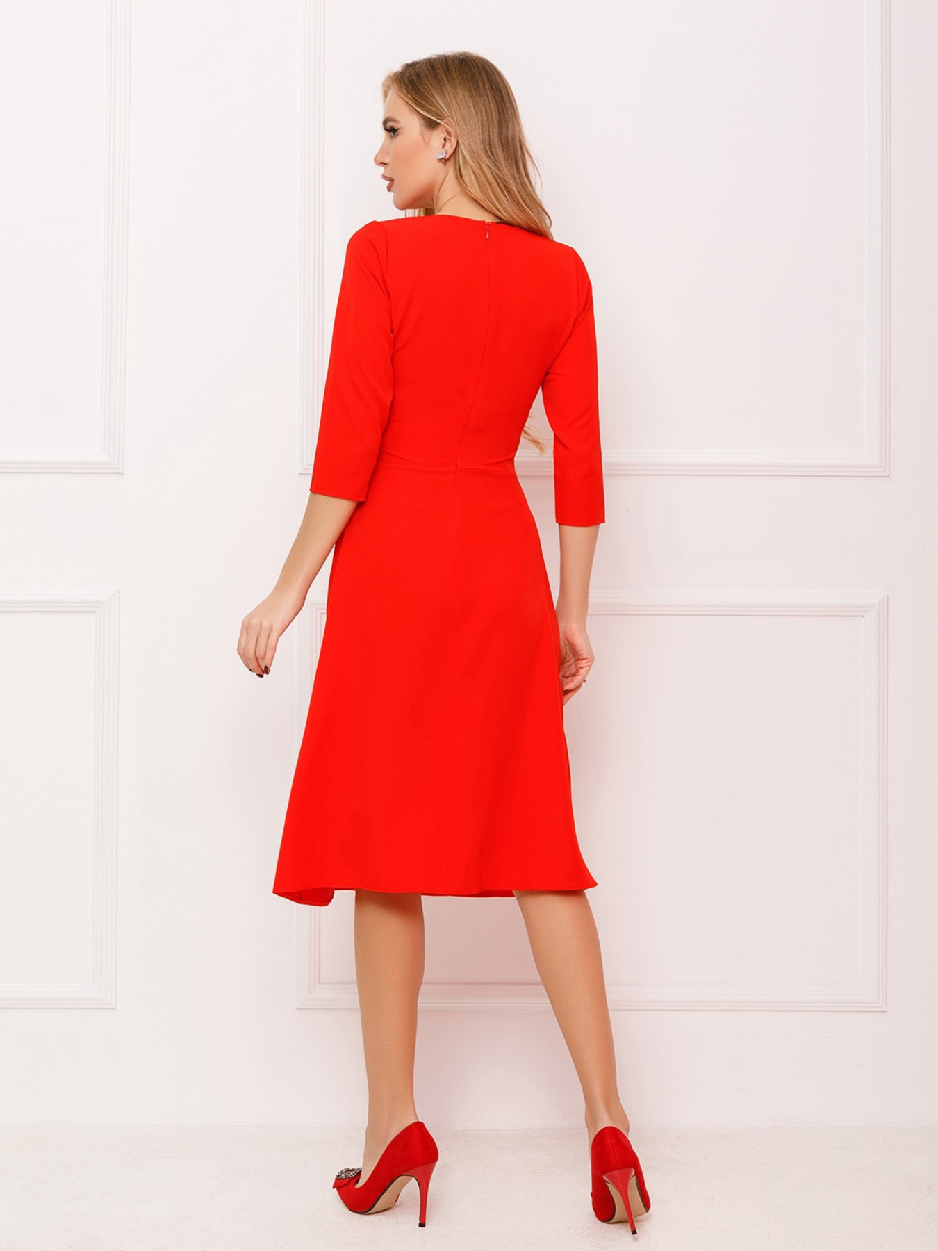Платье миди ISSA Plus модель 12859A_red Фото