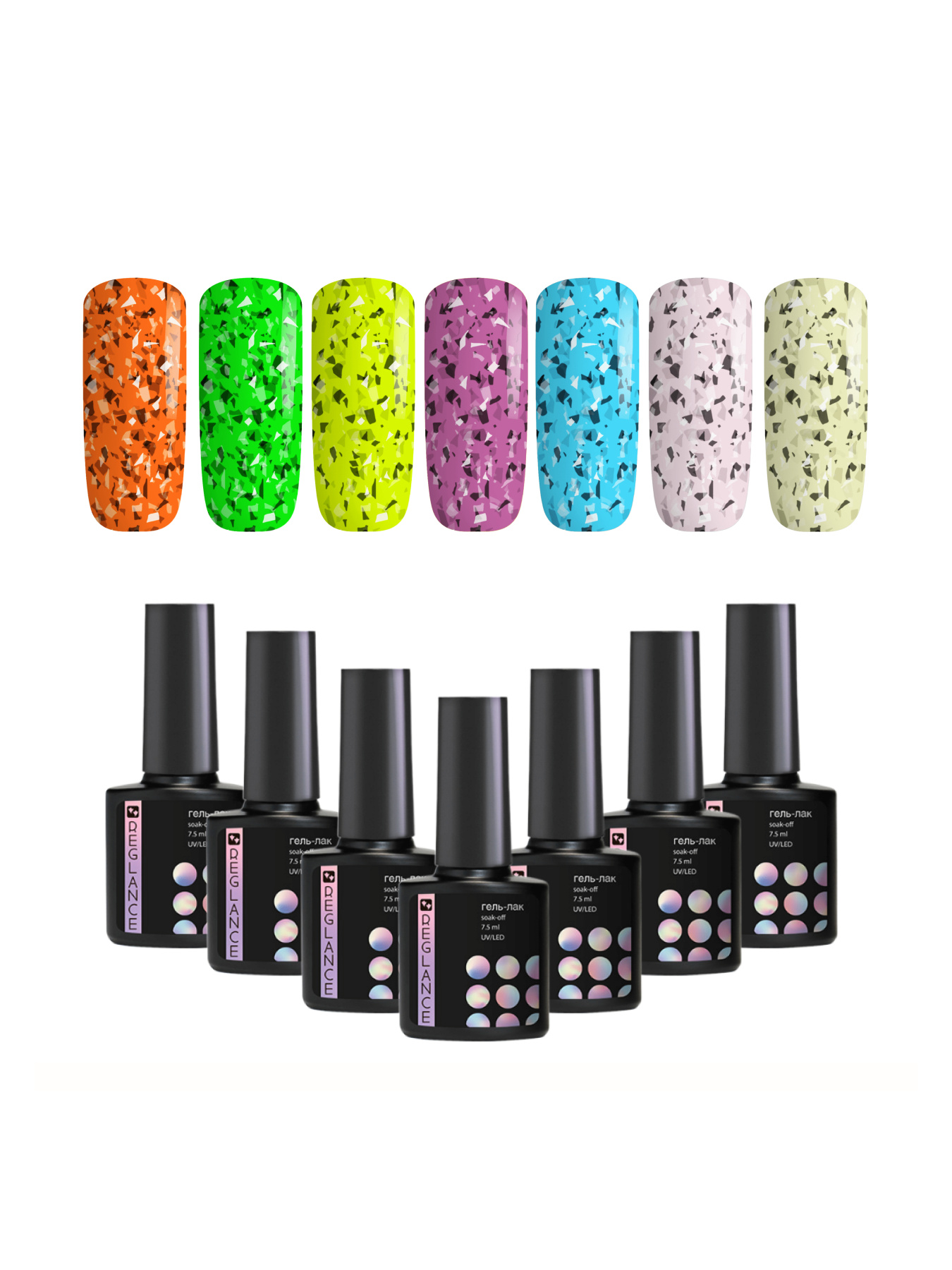 Набір 7 шт гель-лаки для нігтів Reglance модель 030086 Набір 7 шт гель-лаки для нігтів Reglance модель 030086 Фото