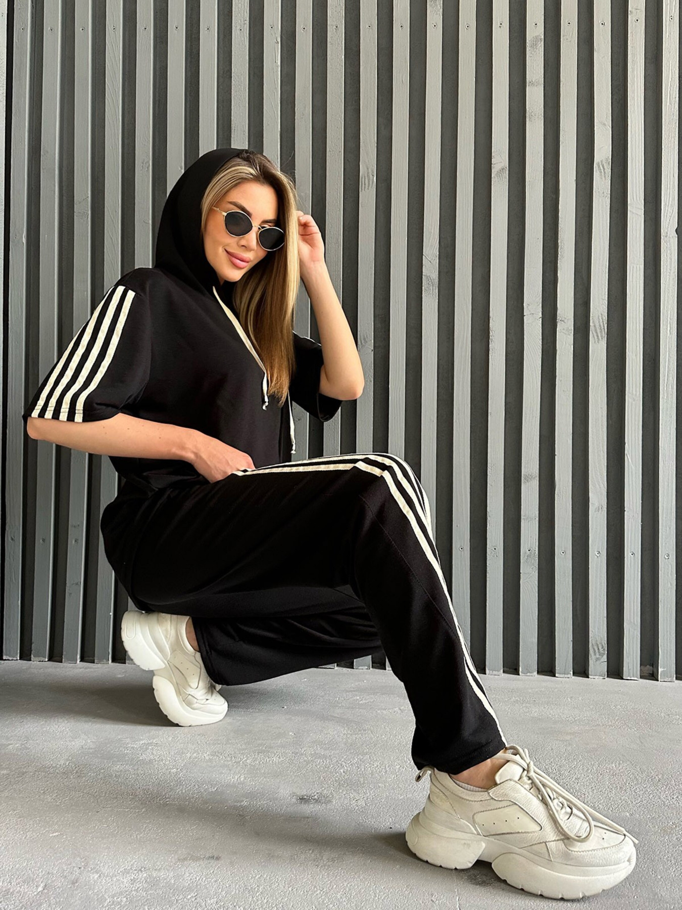 Повседневный костюм ISSA Plus модель 13950_black Фото