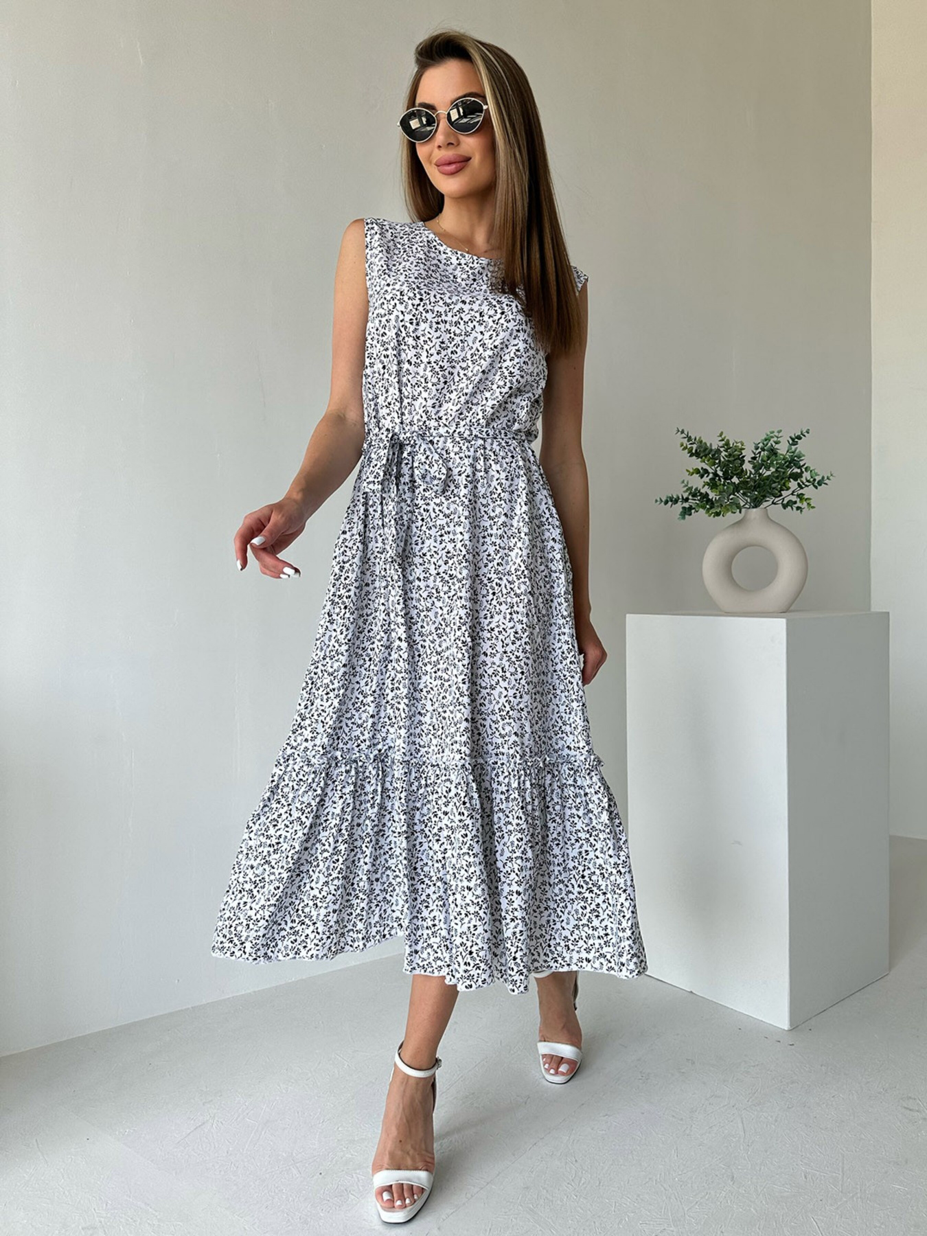 Платье макси ISSA Plus модель 13987_white Фото