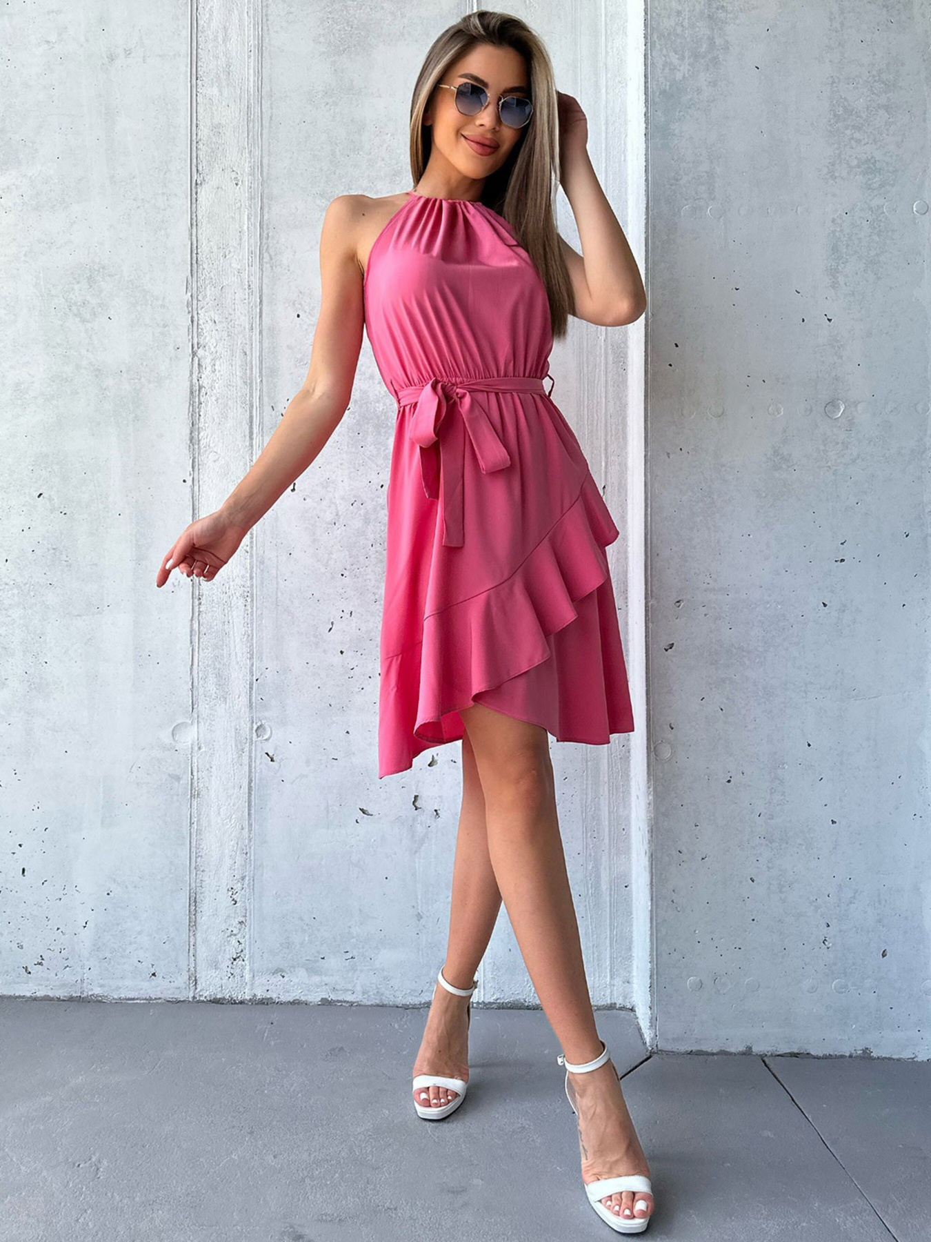 Платье мини ISSA Plus модель SA-468_pink Фото