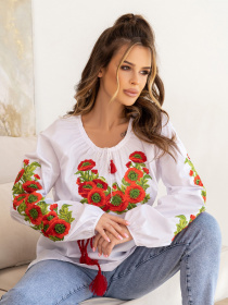 Вышитая рубашка ISSA Plus модель WN20-486_white Фото