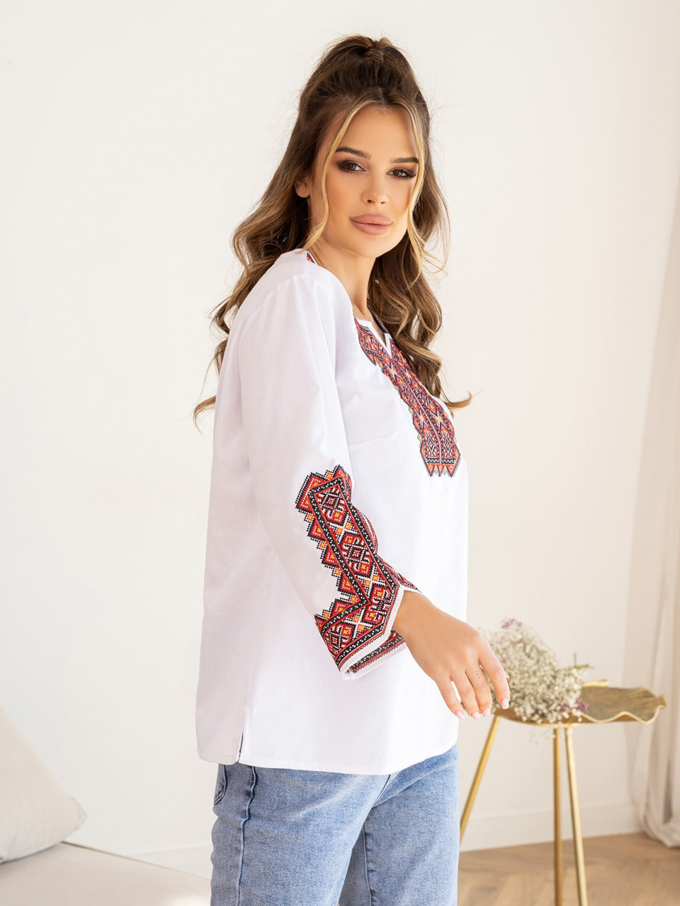 Вишита сорочка ISSA Plus модель WN20-487_whitered Фото