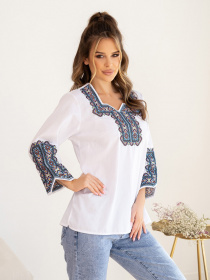 Вишита сорочка ISSA Plus модель WN20-487_whiteblue Фото