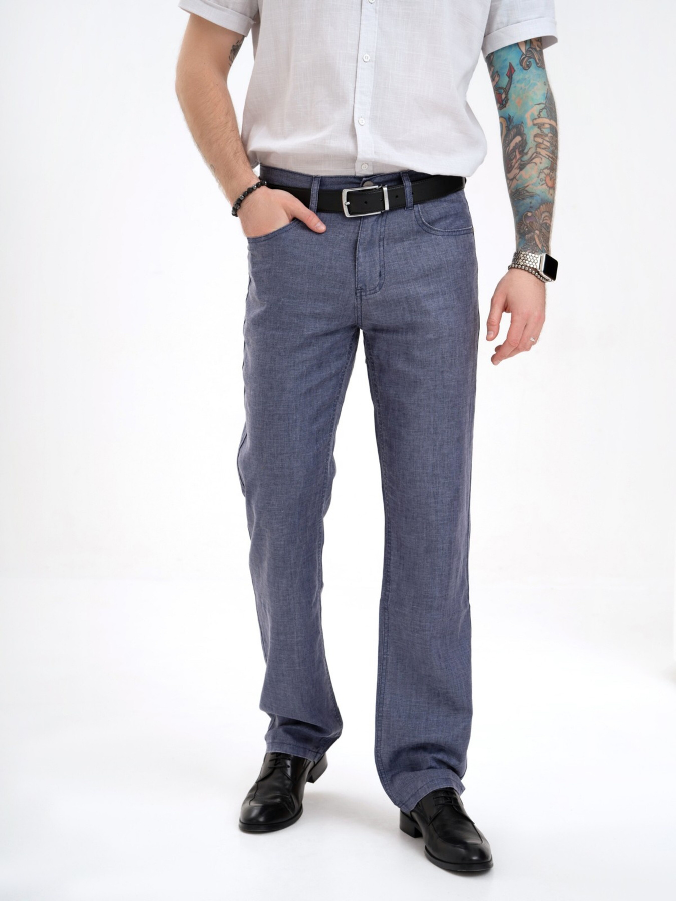 Повсякденні штани ISSA Plus модель GN4-137_blue Фото