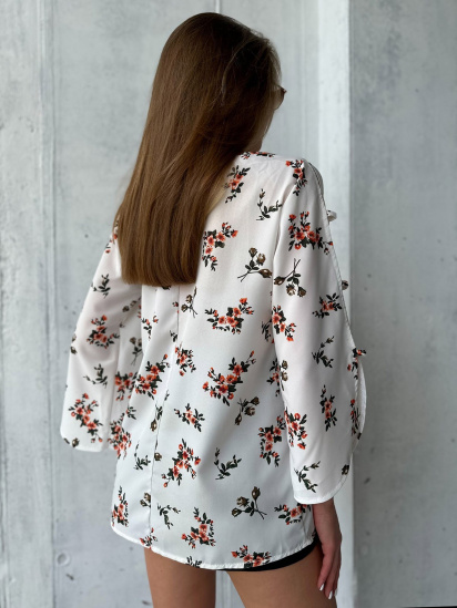 Блуза ISSA Plus модель SA-471_white — фото 3 - INTERTOP