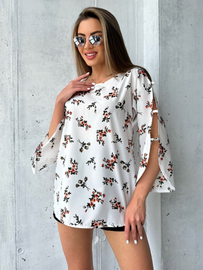 Блуза ISSA Plus модель SA-471_white — фото 4 - INTERTOP