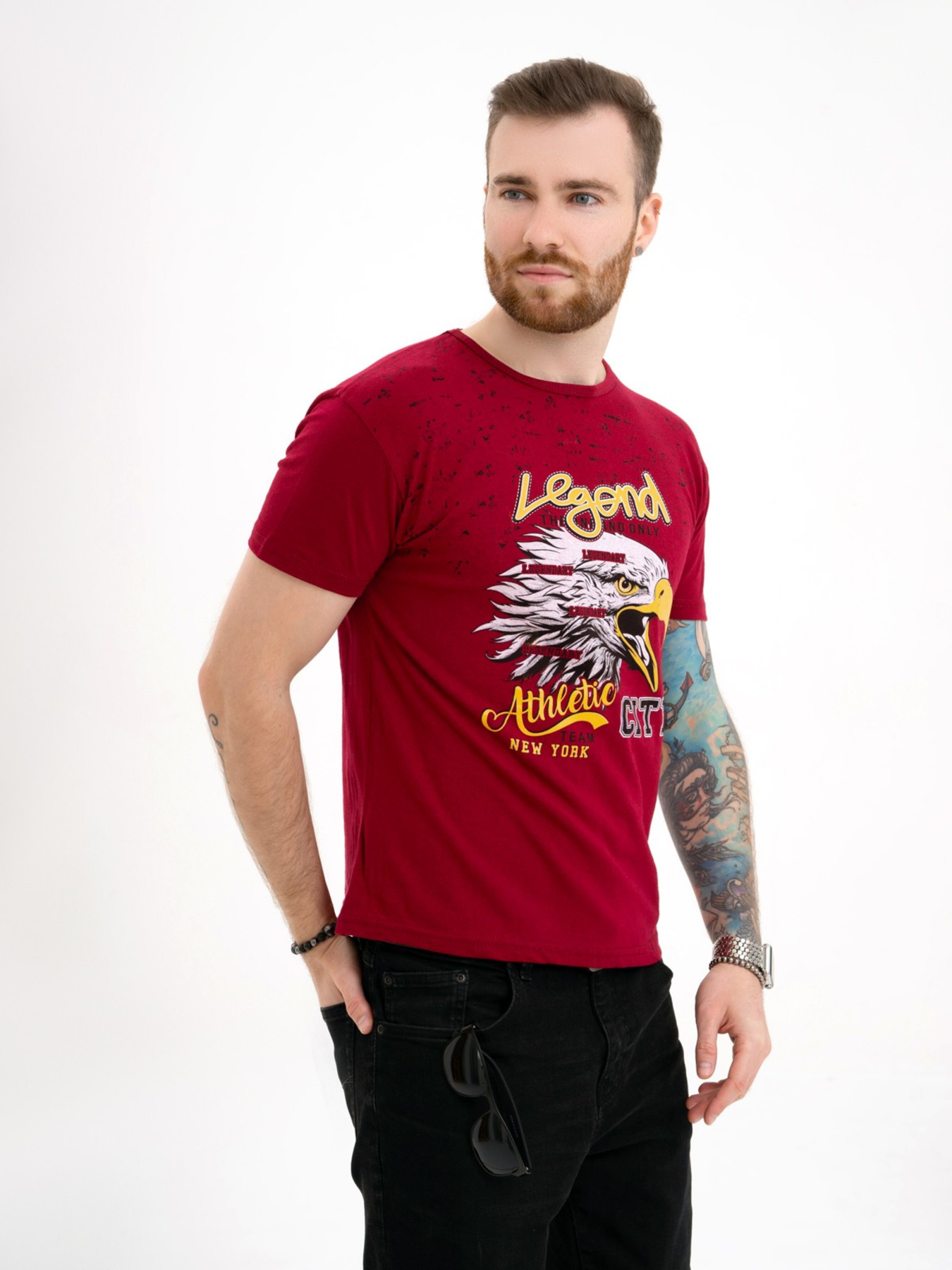 Футболка ISSA Plus модель GN4-110_burgundy Фото