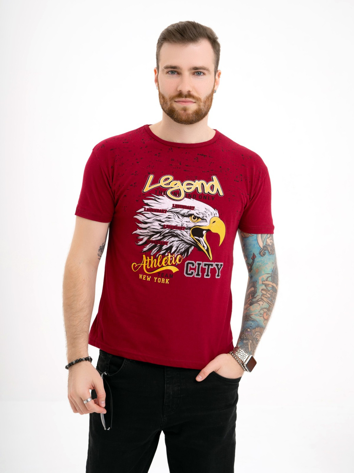 Футболка ISSA Plus модель GN4-110_burgundy Фото