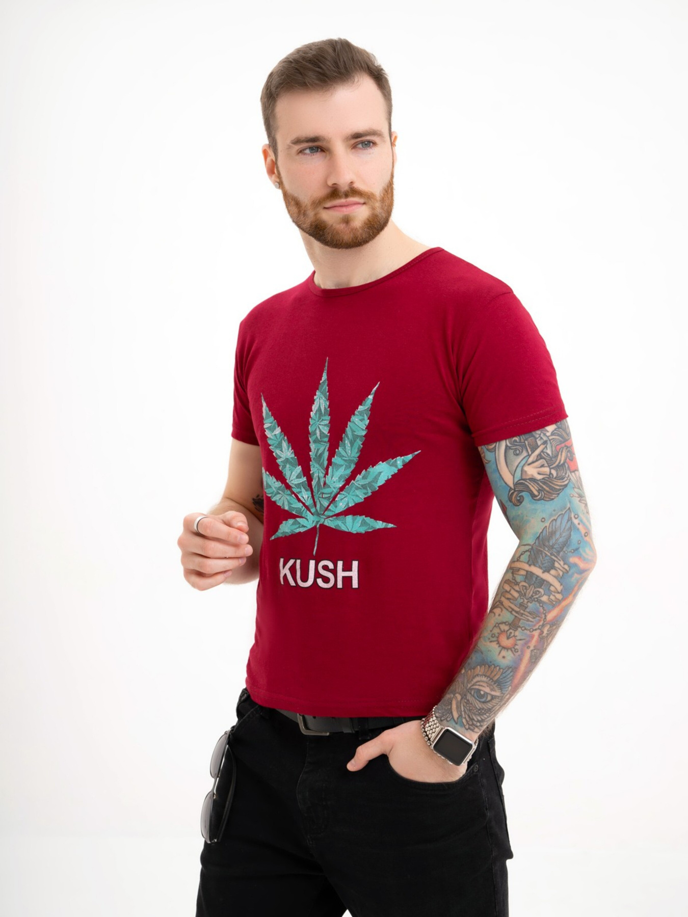 Футболка ISSA Plus модель GN4-114_burgundy Фото