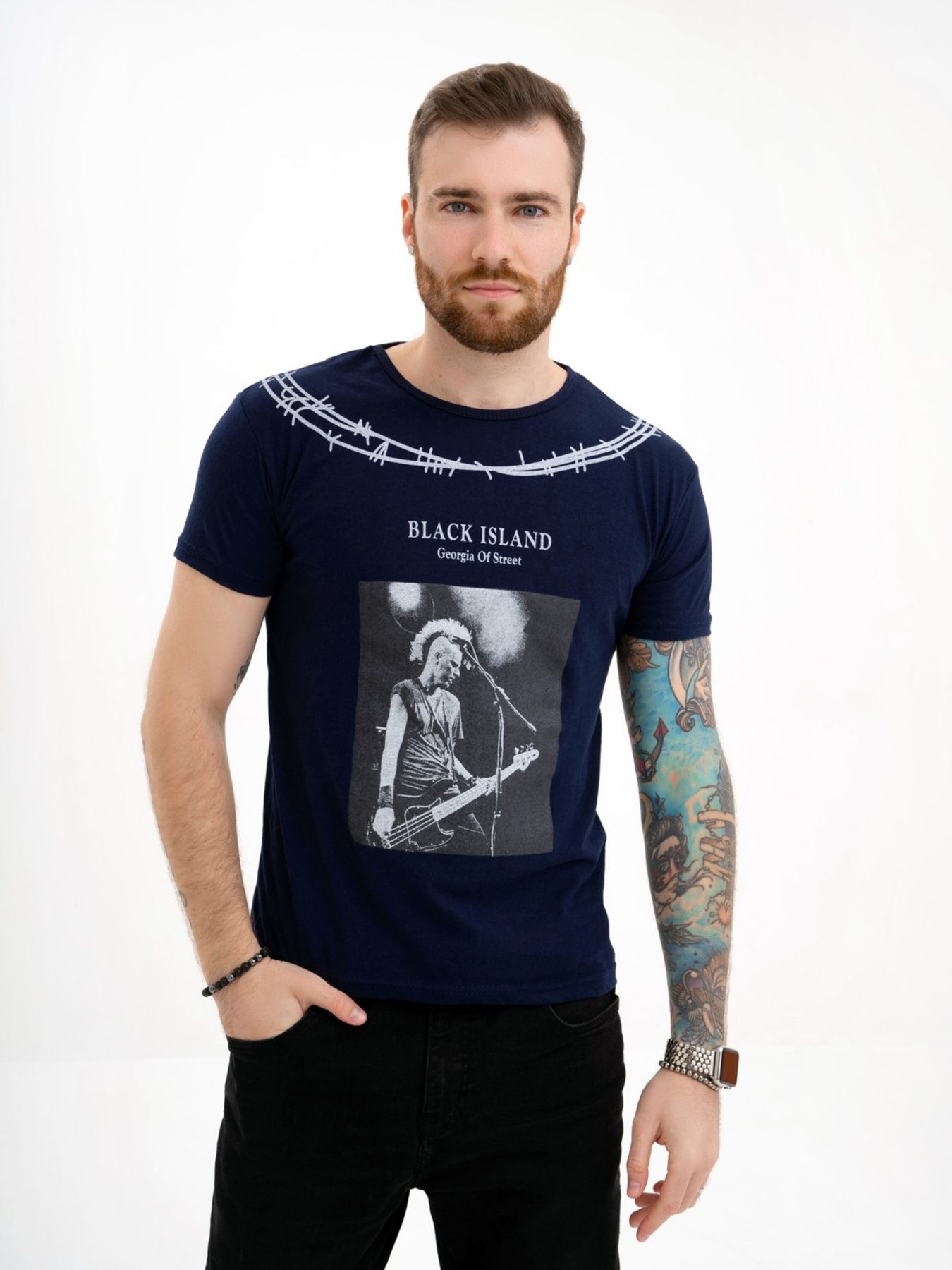 Футболка ISSA Plus модель GN4-116_darkblue Фото