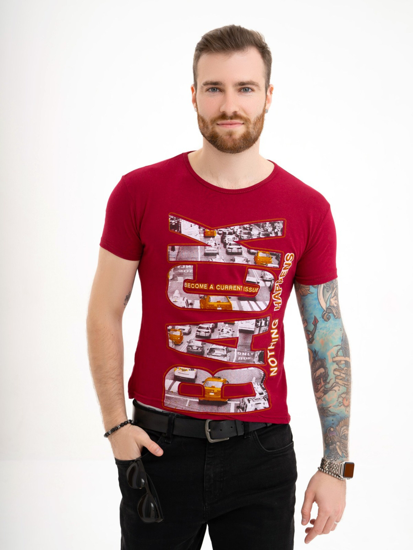 Футболка ISSA Plus модель GN4-119_burgundy Фото