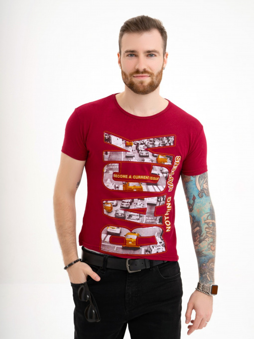 Футболка ISSA Plus модель GN4-119_burgundy Фото