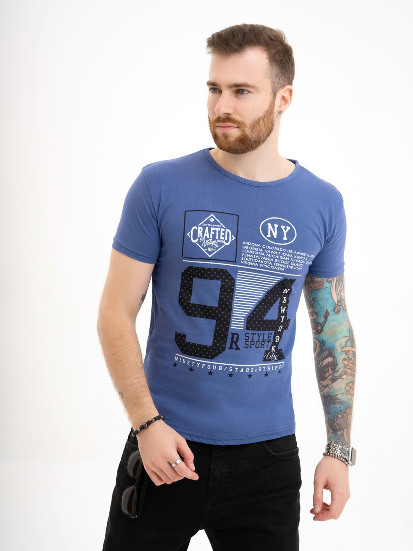 Футболка ISSA Plus модель GN4-121_blue Фото