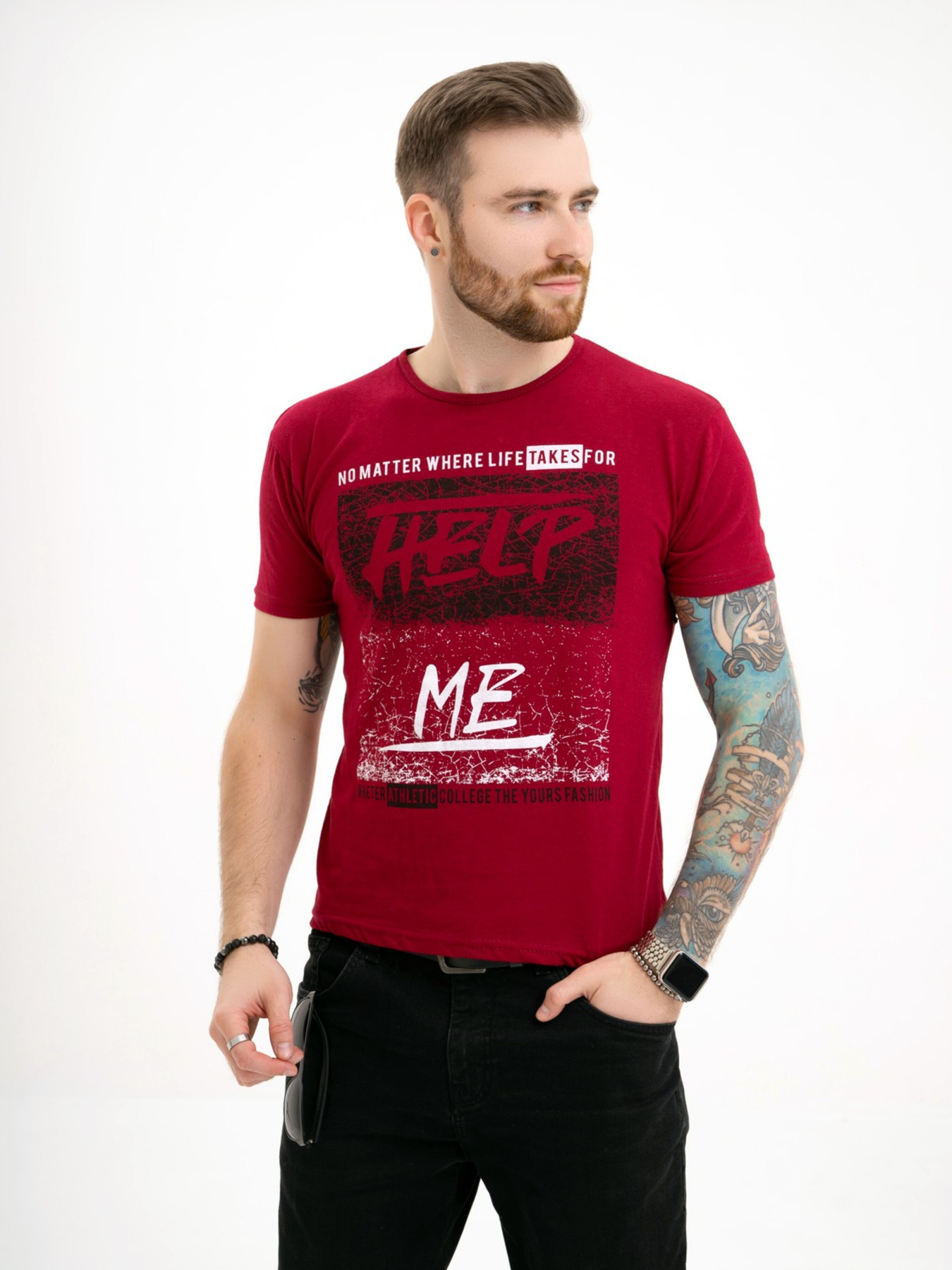 Футболка ISSA Plus модель GN4-123_burgundy Фото