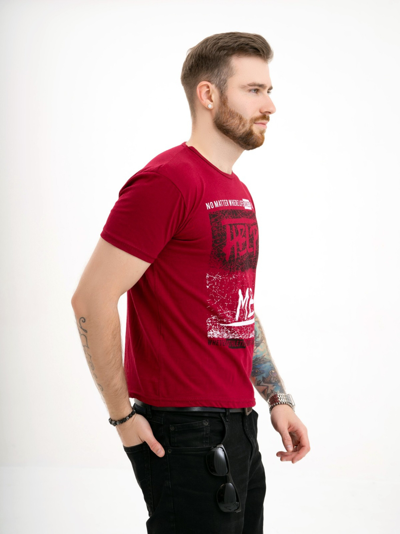 Футболка ISSA Plus модель GN4-123_burgundy Фото