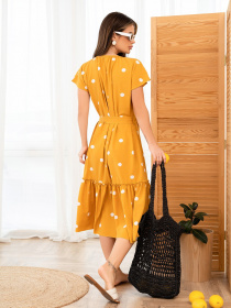 Платье миди ISSA Plus модель 13954_mustard Фото