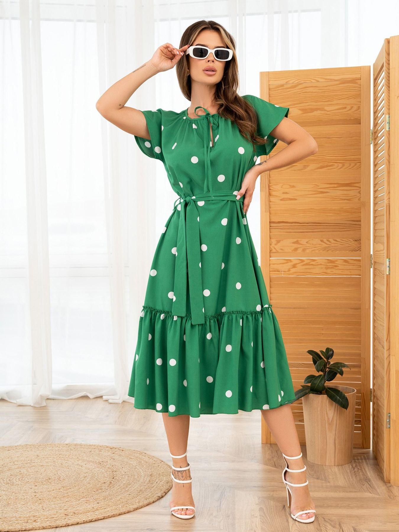 Платье миди ISSA Plus модель 13954_green Фото