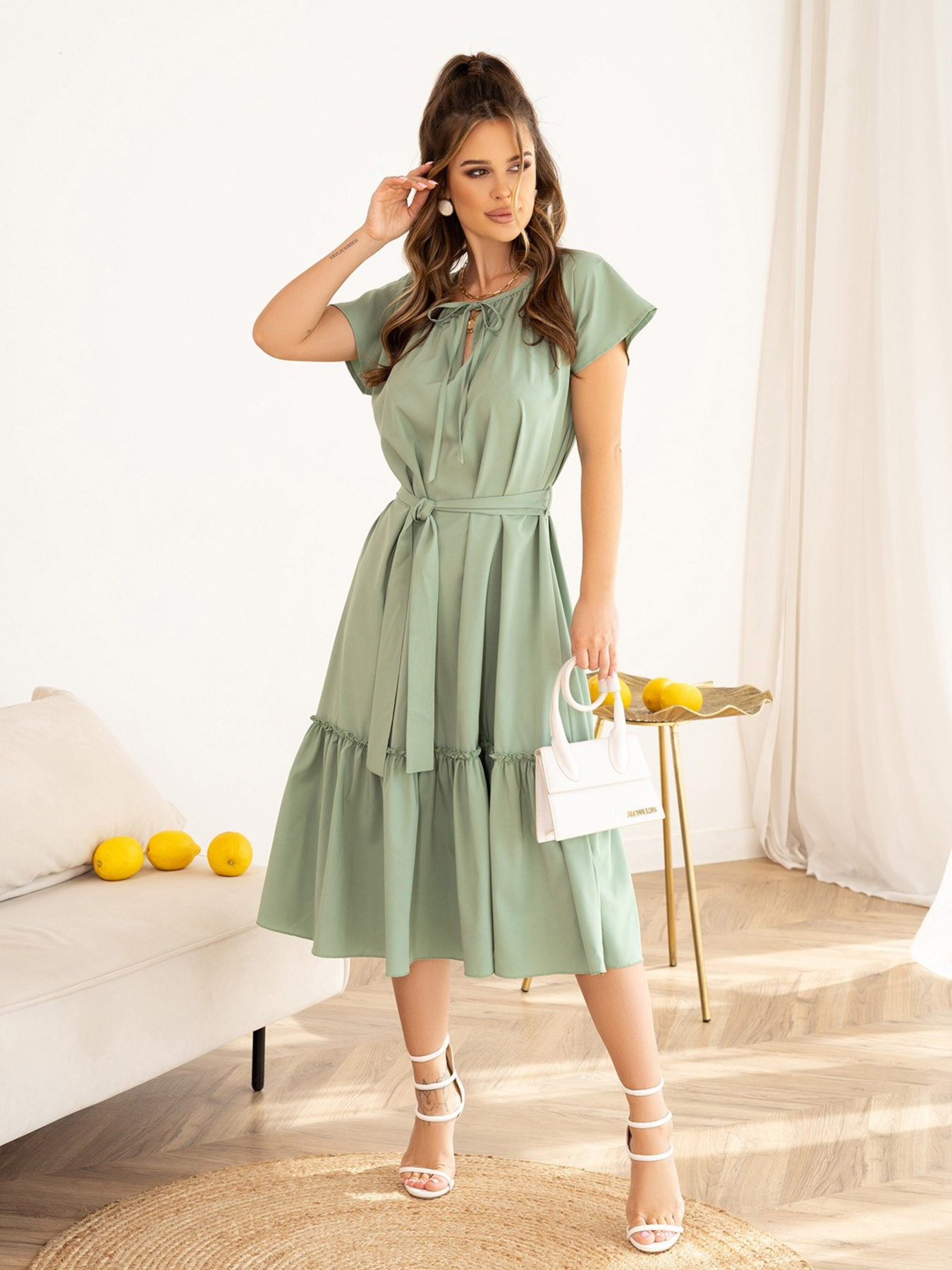 Платье миди ISSA Plus модель 13955_mint Фото