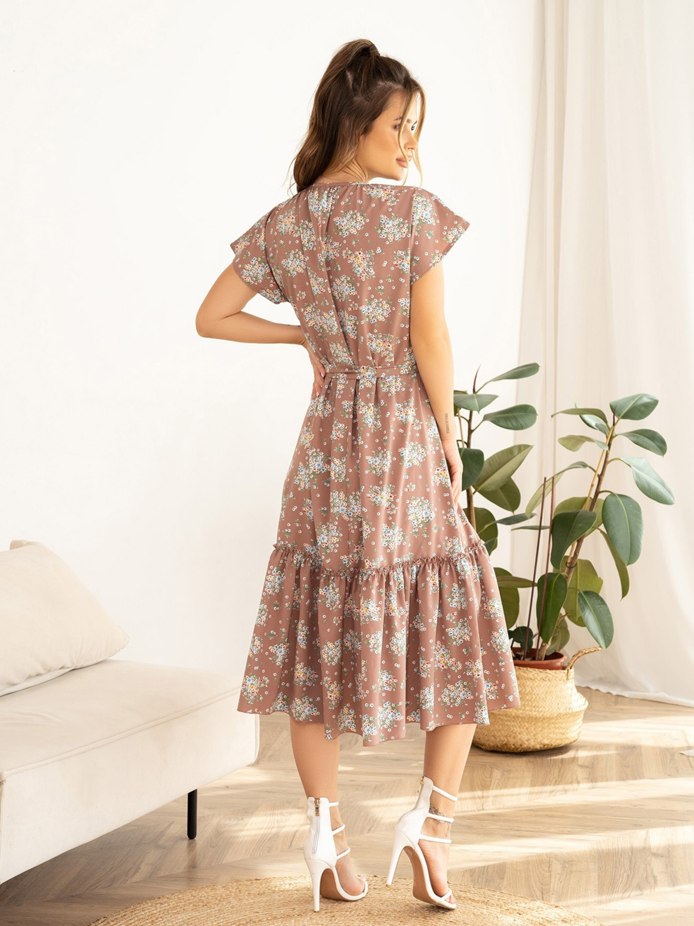 Платье миди ISSA Plus модель 13958_brown Фото