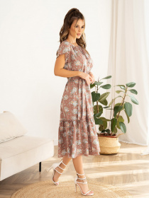 Платье миди ISSA Plus модель 13958_brown Фото