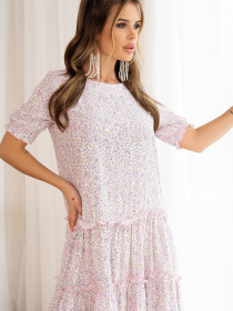 Платье миди ISSA Plus модель 13964_pink Фото