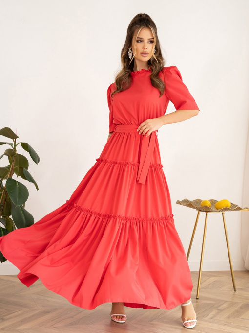 Платье макси ISSA Plus модель 13974_crimson Платье макси ISSA Plus модель 13974_crimson Фото