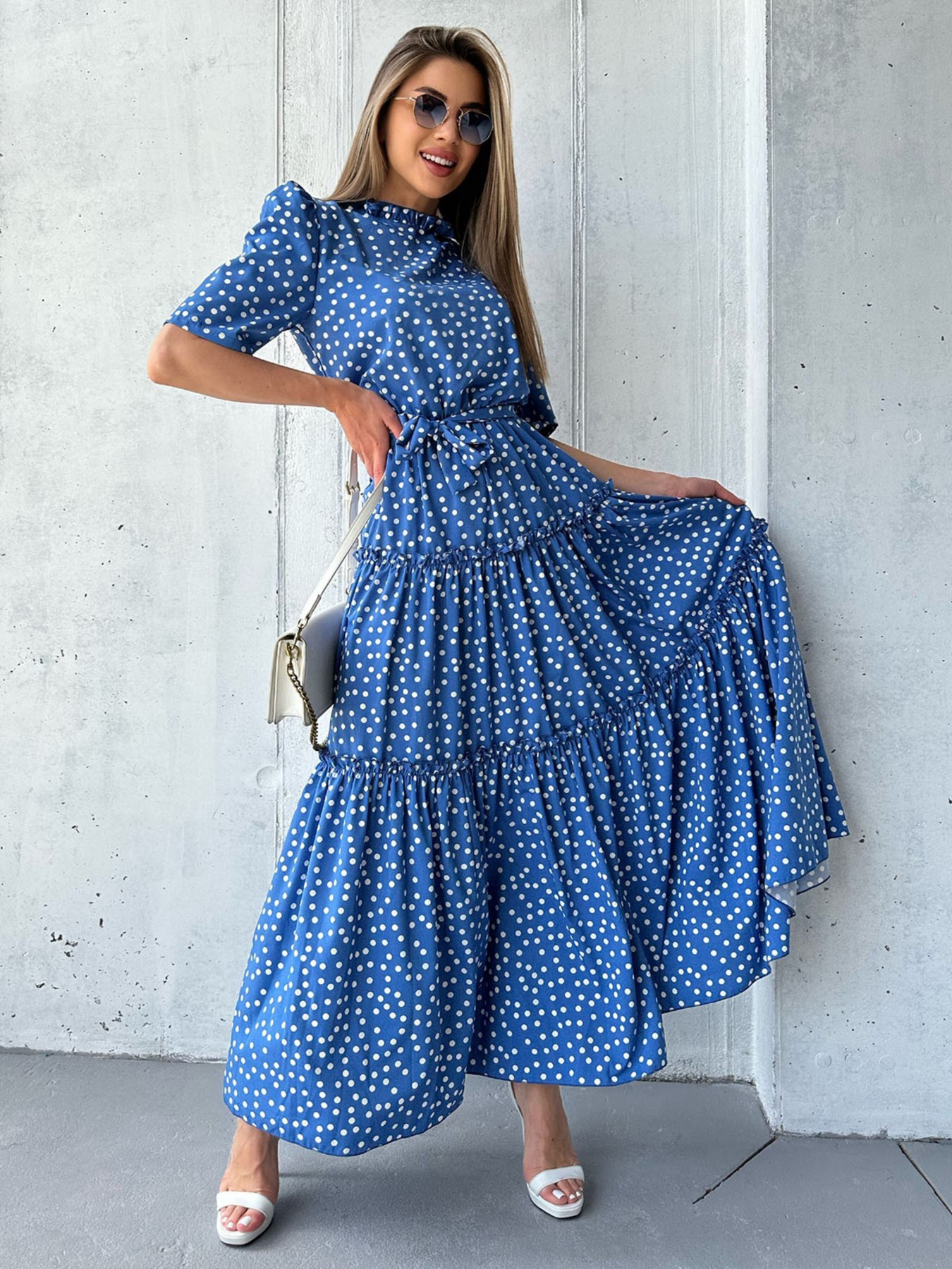 Платье макси ISSA Plus модель 13975_blue Фото