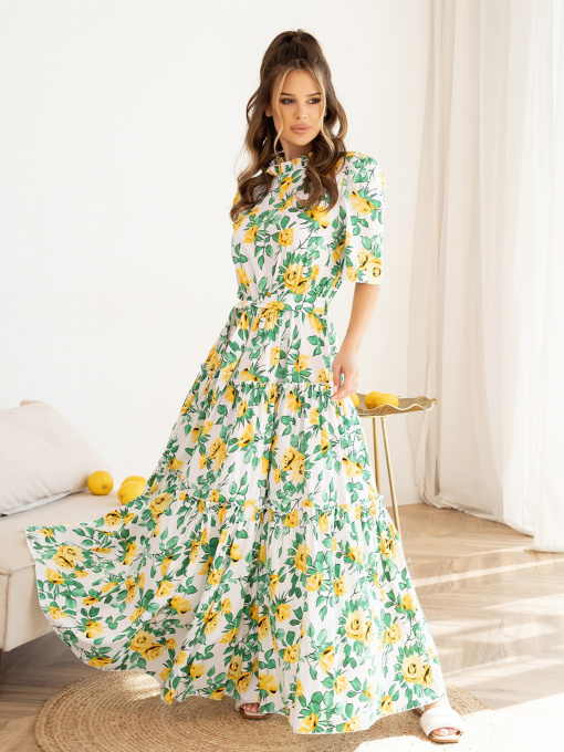 Платье макси ISSA Plus модель 13976_white Фото