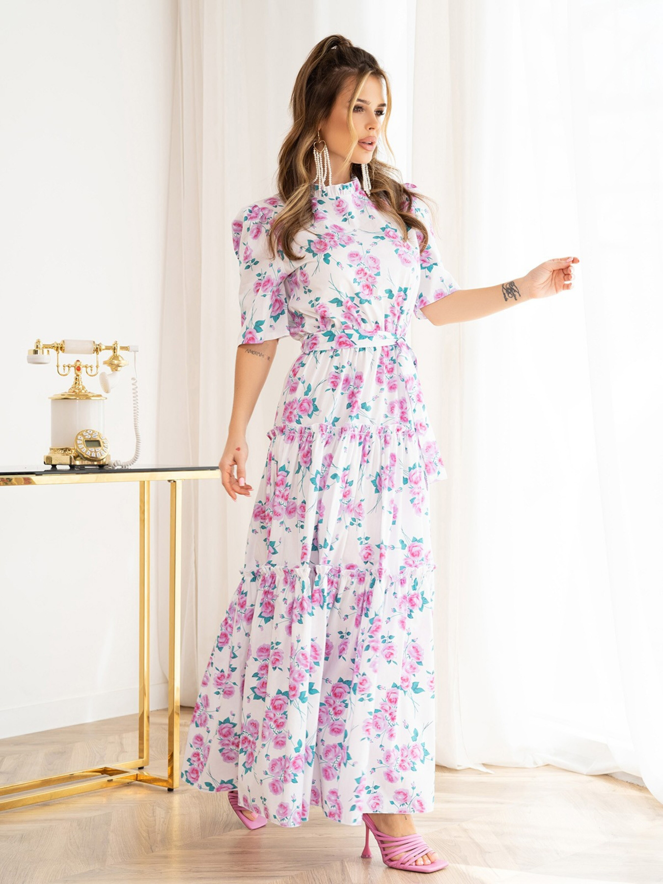 Платье макси ISSA Plus модель 13977_white Фото