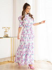 Платье макси ISSA Plus модель 13977_white Фото