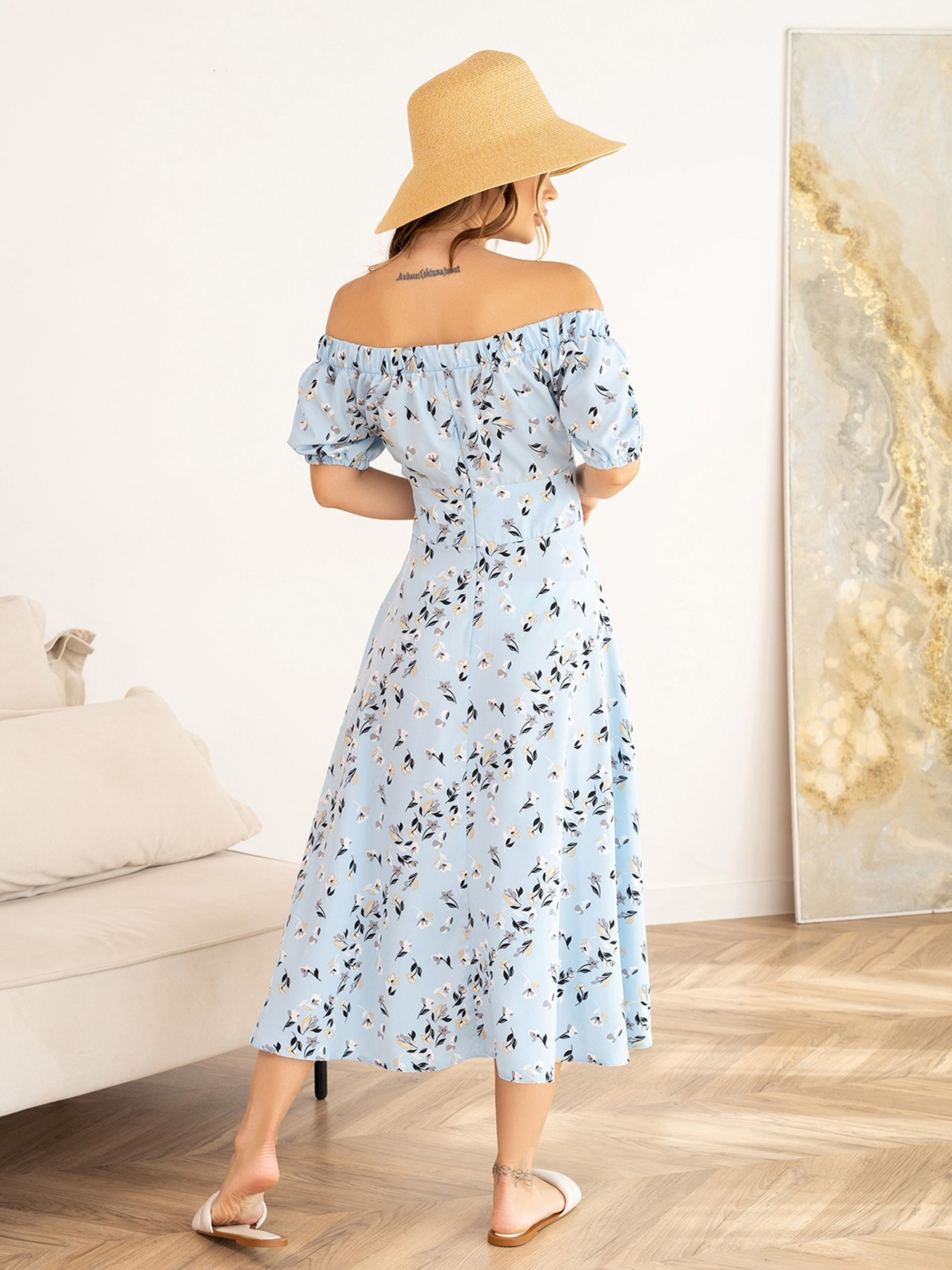 Платье миди ISSA Plus модель SA-413A_blue Фото